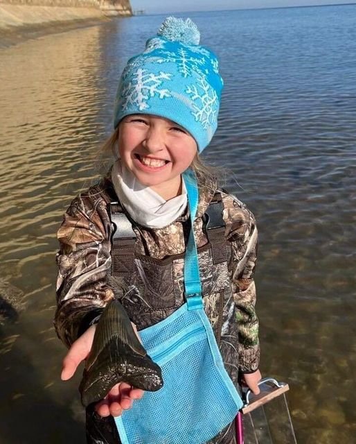 9-year-old girl finds prehistoric shark tooth on seashore